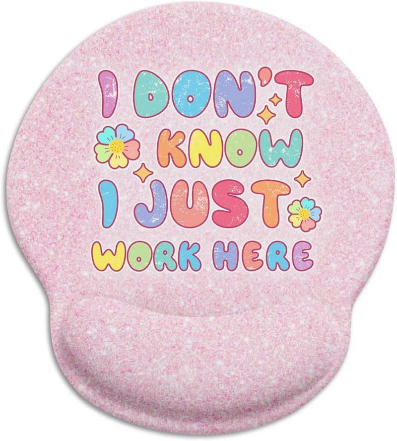 LIMKRIAN Pink Ergonomic Mouse Pad with Wrist Rest, Funny Gaming Mousepad Wrist Support with Non-Slip Pain Relief PU Base, Cute Computer Mouse Pads for Desk Pink Office Desk Accessories Decor Supplies - Image 1